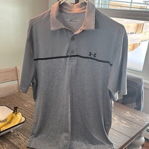 Under Armour Men's Two-Tone Gray Polo Shirt